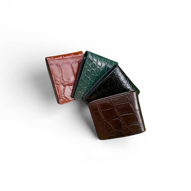 Ví da nam cá sấu vân bụng một mặt da Ví nam da cá sấu