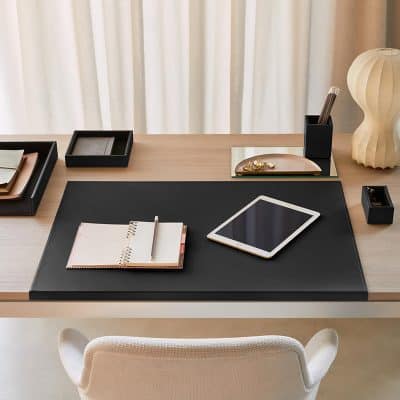 Lót bàn da bò độn phom 2 lớp da gấp cạnh