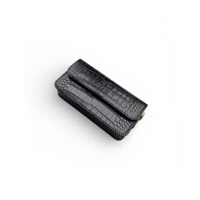 Bao da đựng 2 điện thoại da cá sấu