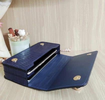 Bao da iPhone 17 Pro Max da cá sấu 2 ngăn – phụ kiện cho doanh nhân bao da iPhone 17 Pro Max da cá sấu