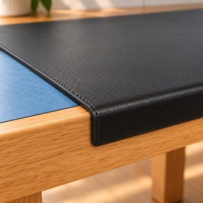 Lót bàn làm việc da bò + Gập cạnh bàn 2 lớp, sơn cạnh Tấm lót bàn làm việc da bò loại gấp cạnh